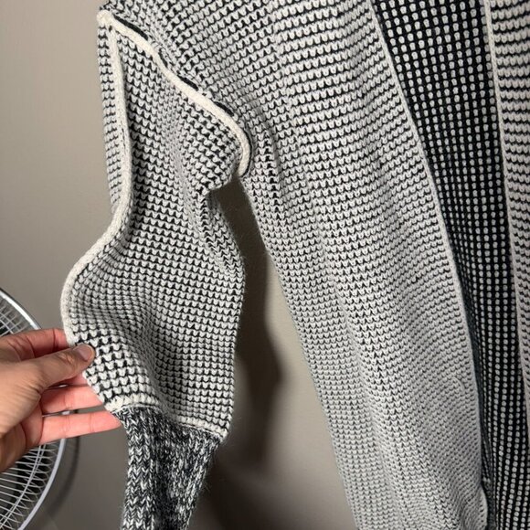 Waffle Style cardigan - black/white - Picture 3 of 7